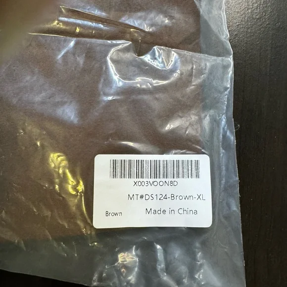 Crop Top Long Sleeved Womens XL Brown Built in Bra Gym Workout Top Shirt D1 - Picture 4 of 10